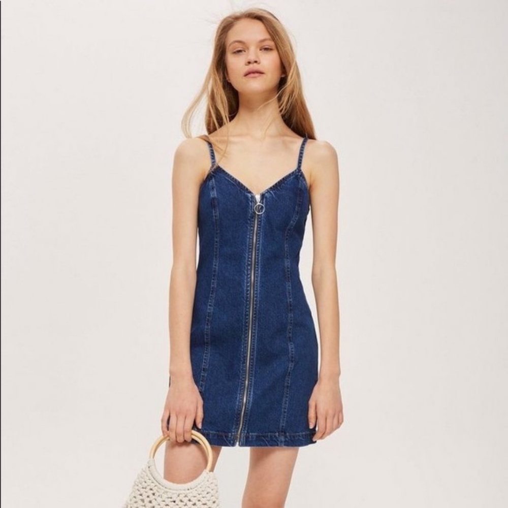 COPY - TOPSHOP MOTO ZIP FRONT DENIM DRESS